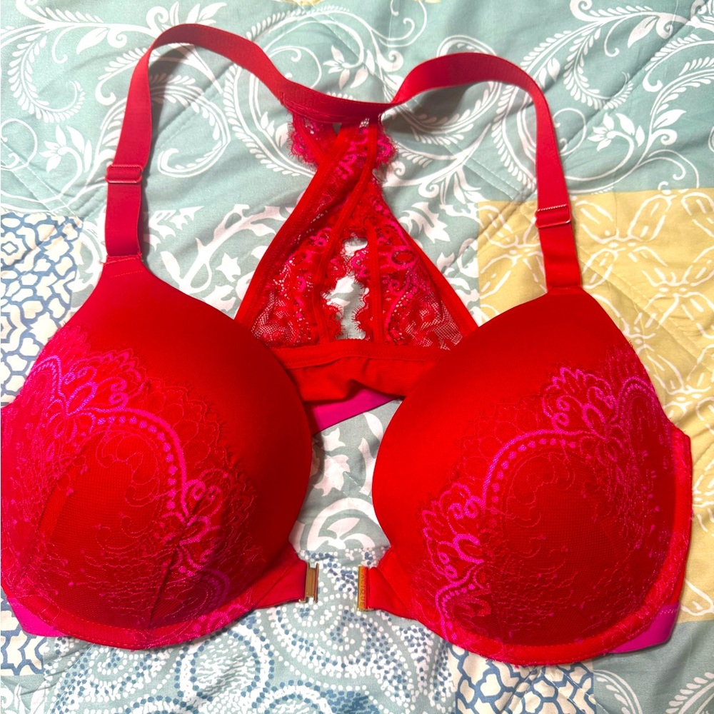 Cacique Vibrant Red Lace Bra
